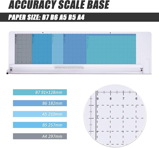 TIANSE Paper Trimmer 12” 8 to 12 Sheet Capacity Paper Cutter Guillotine with Safety Blade Lock Heavy Duty Plastic Base Paper Cutting Board for Home Office School White