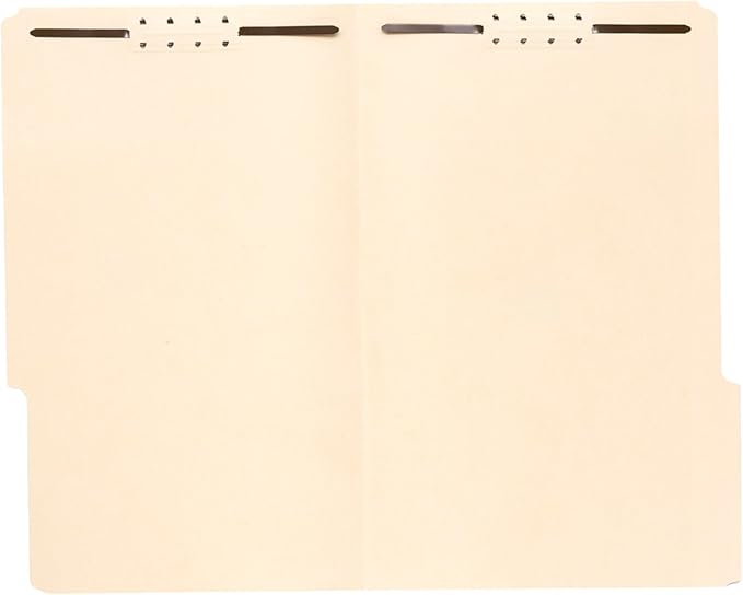 50 Legal Size 1/3 Cut Fastener File Folders - Reinforced Top Tab - Durable 2 Prongs Designed to Organize Standard Legal and Medical Files, Law Office Reports - Legal Size, Manila, 50 Pack