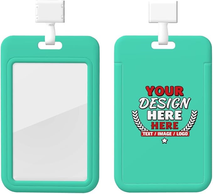 Custom Id Badge Holder Customizable Personalized Id Card with Photo Logo for Employee Work Office Staff Name Tag