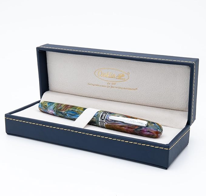 Conklin 1898 Fountain Pen, Misto Green - 14KT Gold Fine Nib | Luxury Writing Instrument with Unique Resin Blend | 14KT Gold Nib Made in Germany | Ideal for Pen Enthusiasts