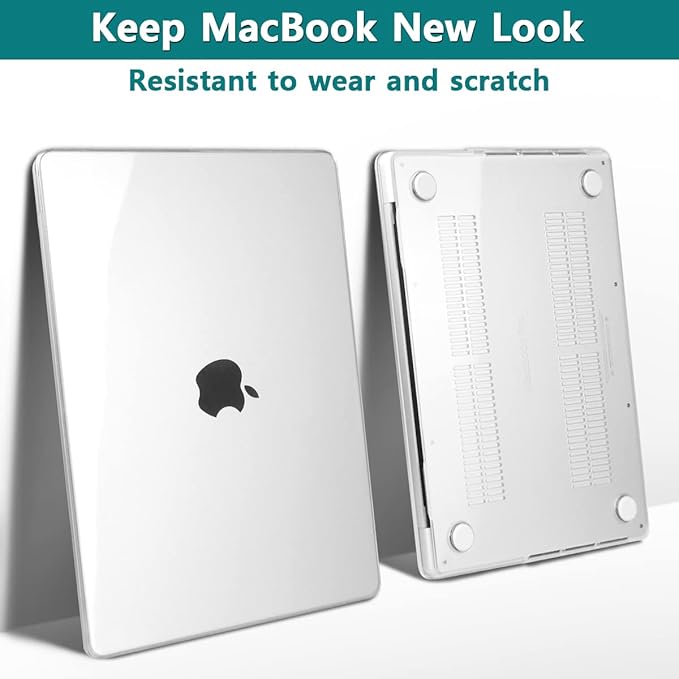 Teryeefi Compatible with MacBook Pro 16 inch Case 2025 2024 2023 2022 2021 M4 M3 M2 M1 A3403 A3186 A2991 A2780 A2485, Plastic Hard Shell&Keyboard Cover&Screen Film&Type C Adapter- Crystal Clear