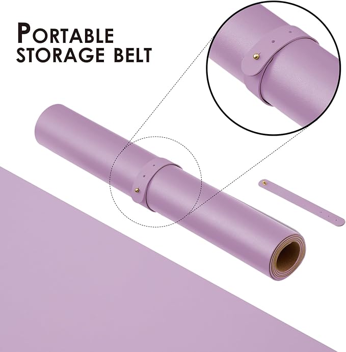 Cork Purple Desk Mat - Dual-Sided Desk Pad for Office and Home - Desk Organization and Accessories - Ideal for Large Mouse Pad and Desk Mats on Top of Desks(36"x 17")