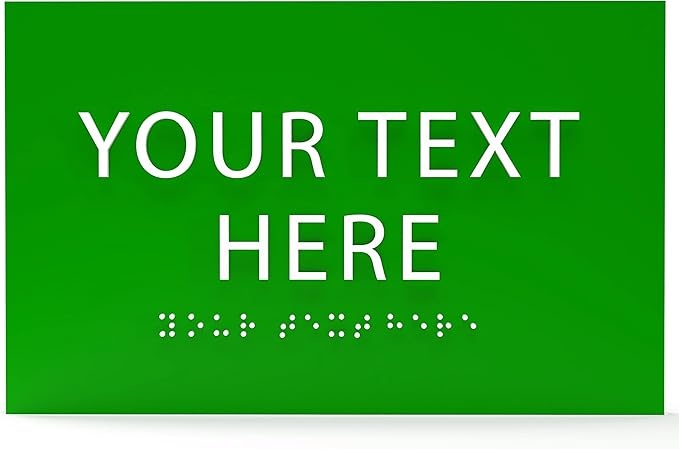6" X4" Personalized Custom Sign- Tactile Graphics Grade 2 Braille Text | ADA Compliant Wall Mount Plastic Signs For Schools, Offices, Businesses, Apartments & Restaurants