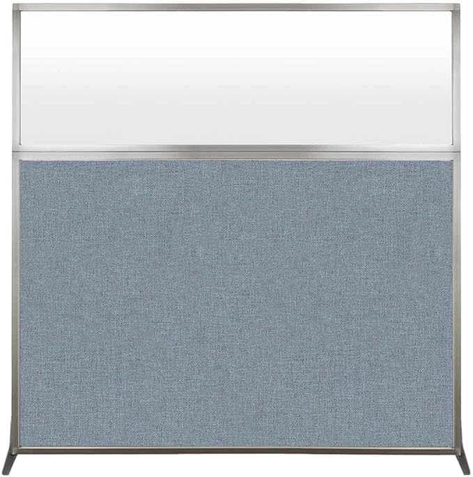 Versare Hush Screen Portable Room Divider | Workstation Wall Divider | Freestanding Privacy Hush Panels | Frosted Windows | Fabric Office Divider Screen | Great for Room Separation