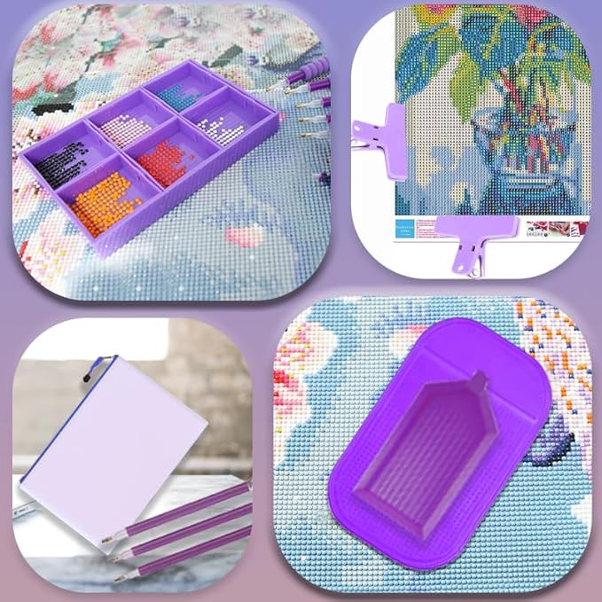 NLXCXUCY 244Pcs Diamond Art Accessories Kit All-Inclusive Diamond Painting Tool Set with A3 Diamond Painting Light Pad,Diamond Art Sealer Glue, Diamond Correction Pens, Storage Box for DIY Craft