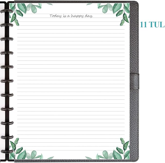 (3-Pack) A4 TUL Discbound Lined Refill Paper, 11-Disc Discbound Ruled Filler Paper, Letter Size 300Sheets / 600Pages Loose-Leaf, 100gsm, 8.5'' x 11'', Leaf