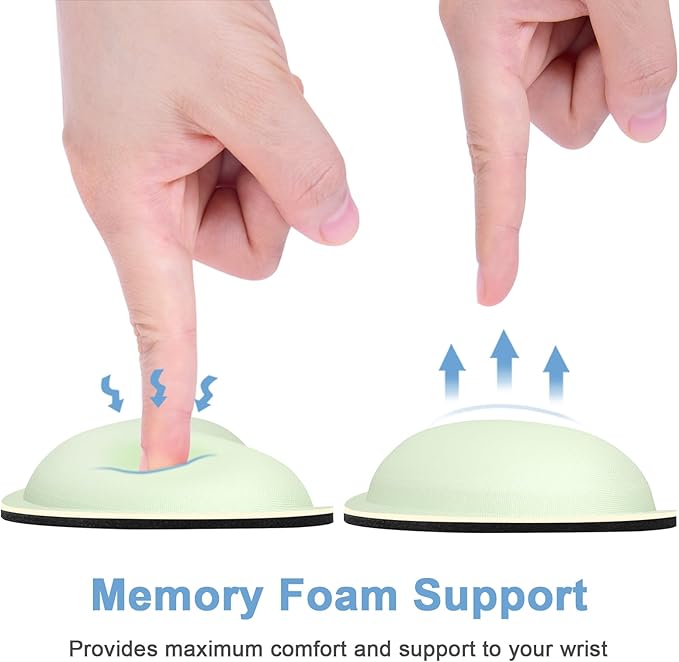 Dapesuom Mouse Wrist Rest, Ergonomic Memory Foam Mouse Wrist for Computer Desk Mats Support, Hand Rest Pad Cushion for Gaming, Office, Laptop, Men, Women, Pain Relief & Easy Typing, Lake Green