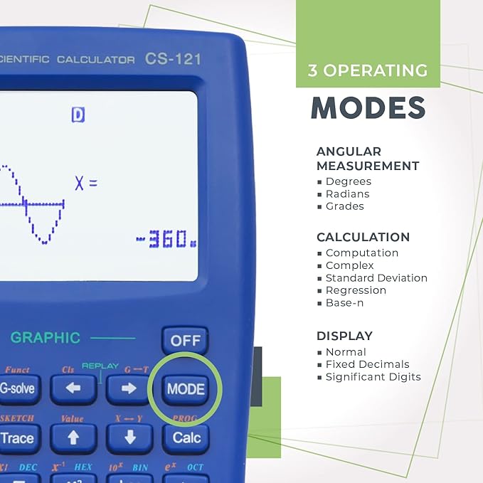 Scientific Calculator with Graphic Functions - Multiple Modes with Intuitive Interface - Perfect for Beginner and Advanced Courses, High School or College