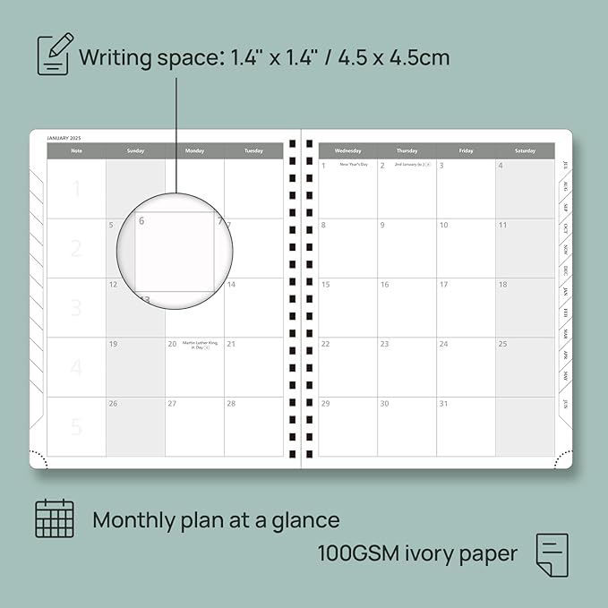 POPRUN Academic Planner 2025-2026 (July 2025-June 2026), Daily Weekly and Monthly Appointment Book (Wirebound Hard Cover - 10'' x 8'') with Hourly Time Slots, Tabs, 100 GSM - Light Yellow