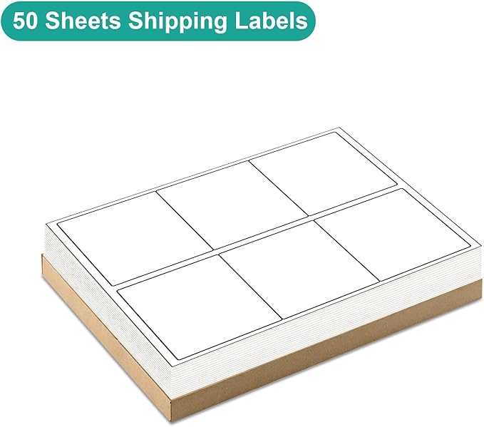 MFLABEL 3-1/3" x 4" Shipping Address Sticker, FBA Labels, 6-UP Sticker Label, White Shipping Label, Easy to Peel, Address Paper for Laser/Ink Jet Printer, 6 Per Page (96000 Labels, 16000 Sheets)