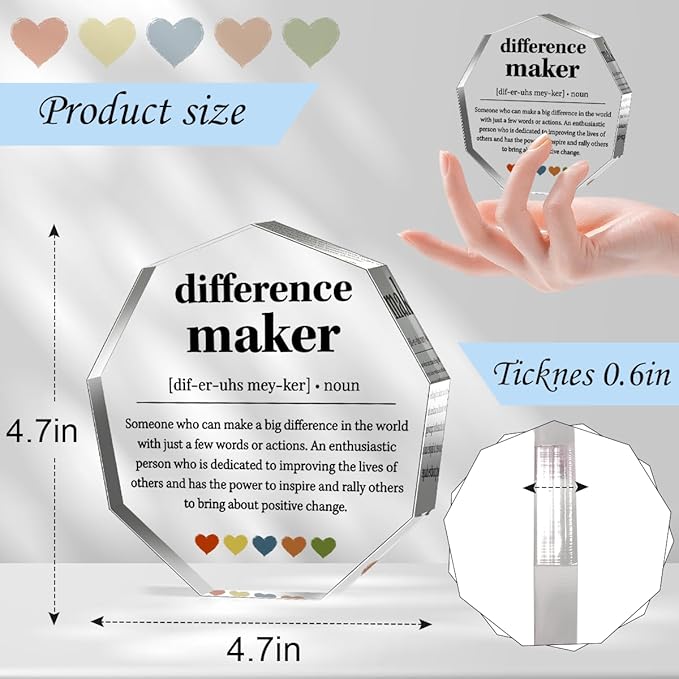 Difference Maker Gifts Thank You Gifts for Leader Boss Best Mom Mentor Coach Boss Manager Coworker Teacher Appreciation Quote Difference Maker Home Office Gift Desk Decor Signs Plaques