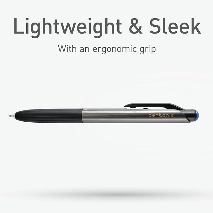 Pentonic GR-T Retractable Gel Pens, 10 Count, Blue Ink, 0.7 mm Fine Point, Smooth Writing For Journaling, Note Taking, Office & School (1002361)