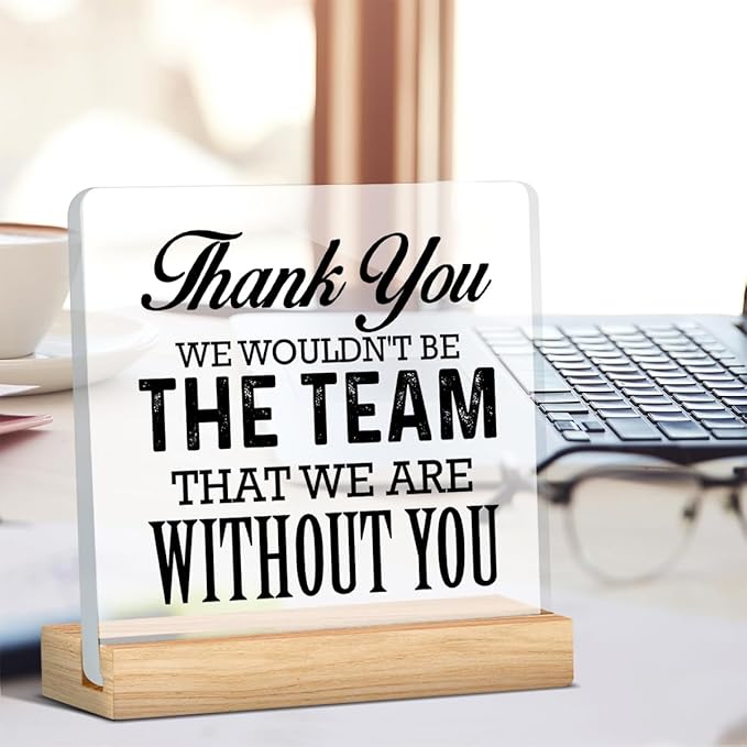 Thank You Gift for Team, Coworkers Gifts for Men Women, Appreciation Gift for Coworkers, We Wouldn't Be the Team That We Are Without You Acrylic Desk Sign Office Decor