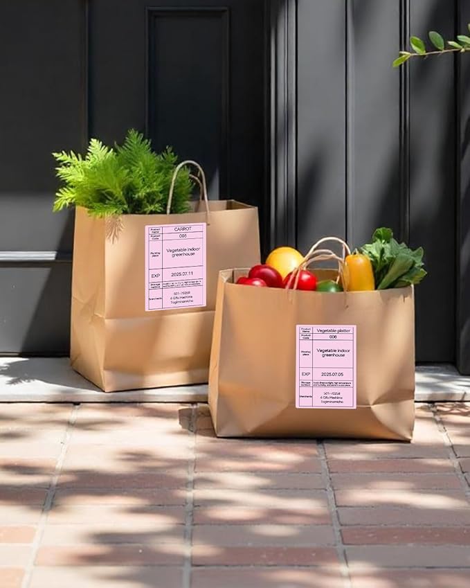 Pink Thermal Labels 4x6 for Shipping Label Printers - 500 PCS Pink Shipping Labels Compatible with Thermal Printers 4x6, Water/Oilproof Label Paper, Use for Logistics Business