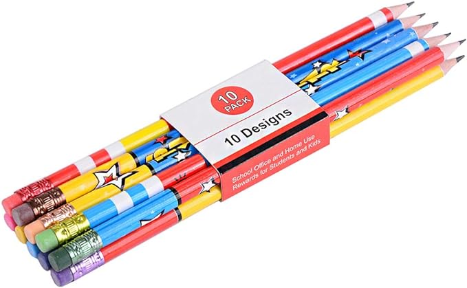 Madisi Assorted Colorful Pencils, Incentive Pencils，#2 HB, 10 Designs, 150 Pack， pencils bulk for kids