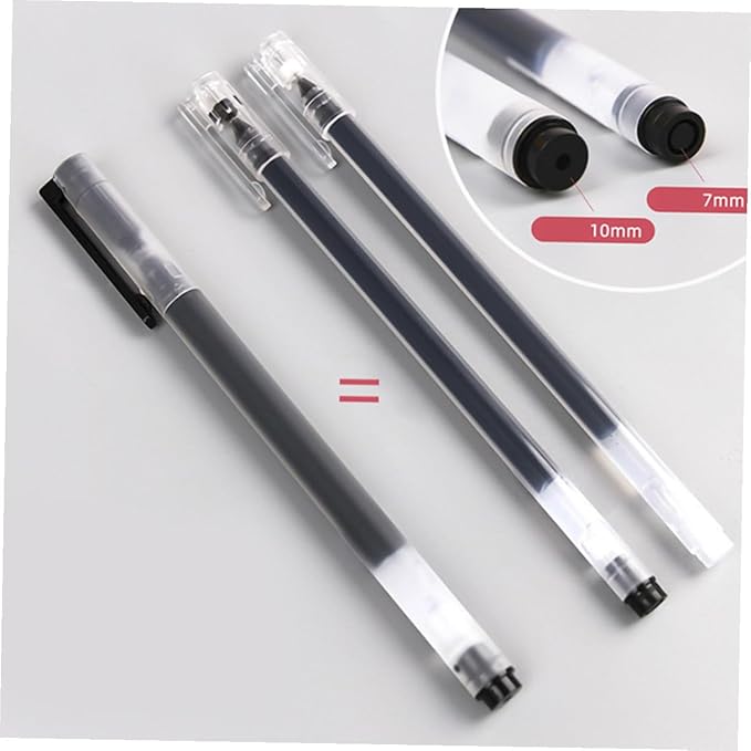 10pcs Gel Ink Pens Black Fine Tip Large Ink Capacity Smooth Writing Office School Supplies