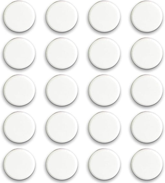 Qualsen Fridge Magnets, 20pcs Refrigerator Magnets, Small Magnet for Whiteboard, Mini Cute for Fridge, Locker, White Board, Kitchen, Office, Classroom (White)
