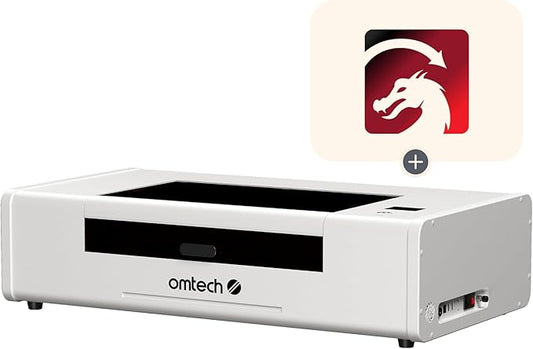 OMTech 55W Polar Lite, Desktop CO2 Laser Engraver and Cutter, 20"x12" Compact Laser Engraving Machine with Built-in Exhaust Fans & 0.5gal Water Tank, Laser Cutting Machine for Wood Acrylic Glass More