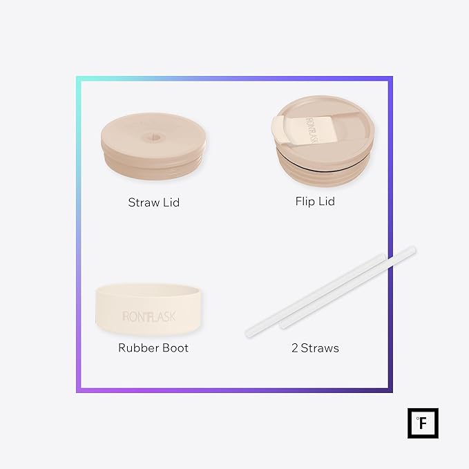 IRON °FLASK Co-Pilot Insulated Mug w/Boot, Straw & Flip Cap Lids - Cup Holder Bottle for Hot, Cold Drink - Leak-Proof - Water, Coffee Portable Travel Mug - Cream & Berries, 40 Oz