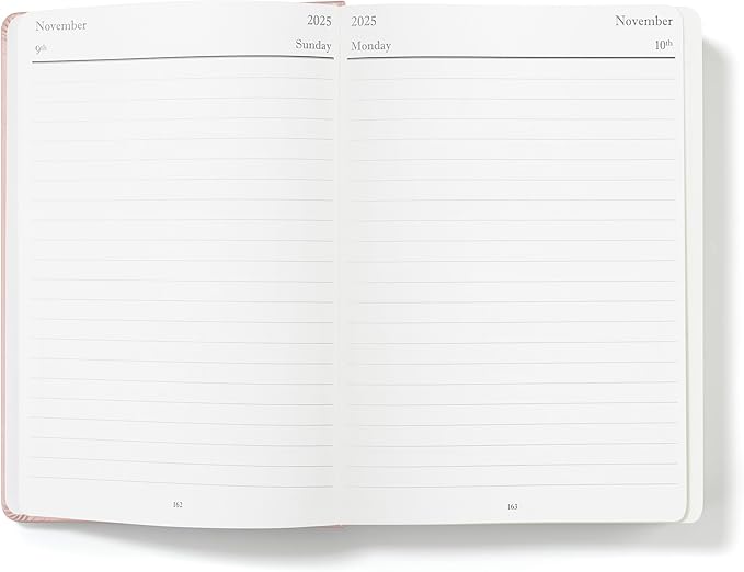 Wykeham's Executive 2025-26 Daily Journal Planner – Customization Available – Mid-Year Academic Diary (Rose, 8.5"×5.5")