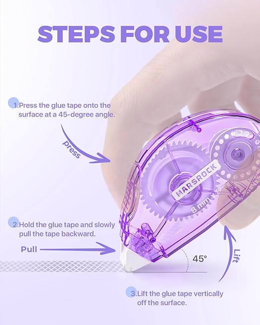 Double-Sided Adhesive Dots Roller – 6 Pack (0.31IN x 26FT) Dots Glue, Craft & Scrapbook Supplies for Gift Wrapping, Scrapbooking, and Photo Tape