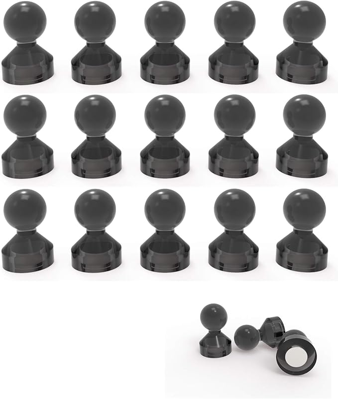 Ant Mag Magnetic Push Pins Strong Push Pin Magnets for Fridge Whiteboards Calendars Maps in School & Office Pack of 18 Black