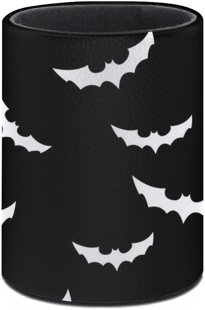 Halloween Bat Pen Holder Pencil Organizer Cute Pencil Cup Desk Decor Makeup Brush Holder PU Multifunctional Office Suppliesfor Home Classroom School