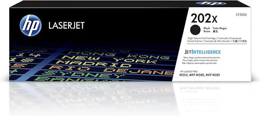 HP 202X Black High-yield Toner Cartridge ,Works with HP Color LaserJet Pro M254, HP Color LaserJet Pro MFP M281 Series CF500X