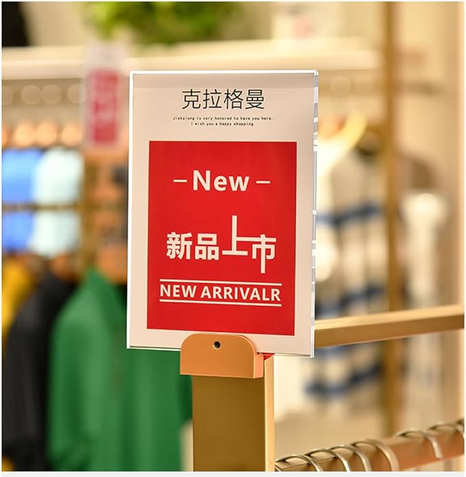 Wall Mount Acrylic Sign Holder with 3M Tape, Photo Menu Flyer Display Frames for Mall, Office, Home, Restaurant (Metal Vertical A4 210×297mm/8.27×11.69inches)