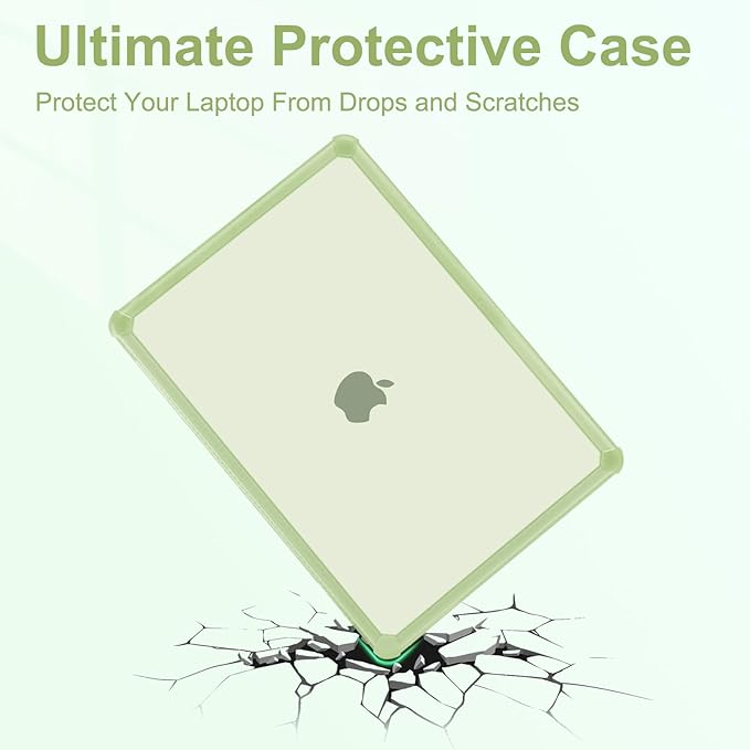 MOSISO Compatible with MacBook Pro 13 inch Case M2 2025-2016 A2338 M1 A2251 A2289 A2159 A1989 A1708 A1706, Anti-Cracking Heavy Duty Plastic TPU Bumper Hard Case&Keyboard Skin&Screen Film, Sage Green