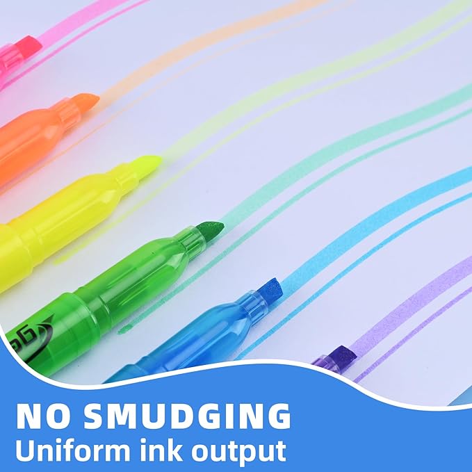 Assorted Colors Fluorescent Highlighters, 36 Pack, Chisel Tip Colored Highlighter Bulk, Quickly Drying, Perfect for Students Kids Adults Classroom, School, Office, Bible Study