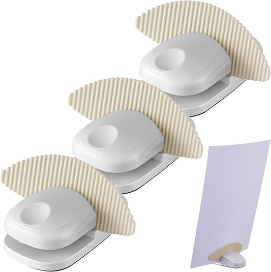 Faccito 3 Pcs Paper Holder Stand for Typing Non-Slip Mat Desktop Folder Document Holder with Anti-Slip Pads Portable Copy Stand Desktop Clamp for A4 Paper Office Reading (White)