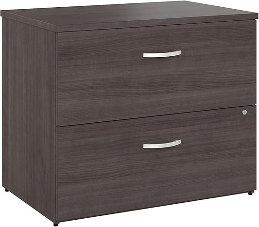 Bush Business Furniture Hybrid 2 Drawer Lateral File Cabinet-Assembled, Storm Gray
