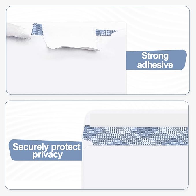 750#10 Security Envelopes, PANDRI Self Seal Windowless Envelopes, Security Tint Pattern for Secure Business Mailing, Invoices and Statements, Size 4-1/8 x 9-1/2 Inch - 24 LB