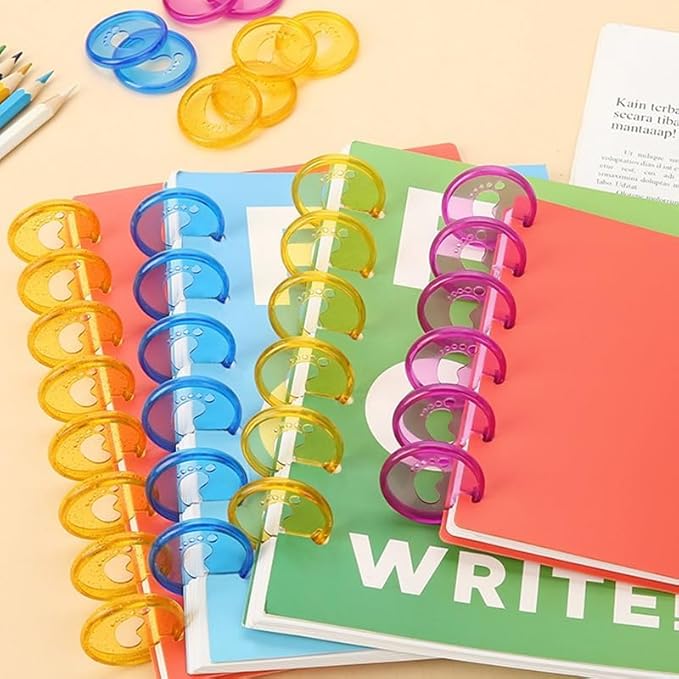 33pcs Planner Discs for Discbound Notebook Accessories 0.94 inch Binder Rings Heart Expansion Disc Binding Discs(33pcs Heart Clear Mixed 0.94 inch/24 mm)