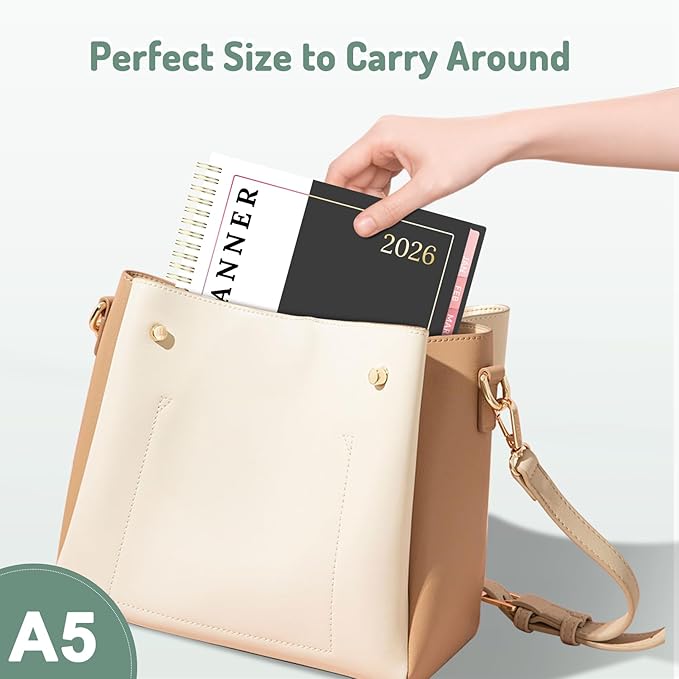 Appointment Book 2026 Planner, Forvencer Daily Weekly & Monthly Calendar Planner (Jan 2026-Dec 2026), 6" x 8", Hourly Agenda Book with 30 Minute Increments, Flexible Cover Planning with Inner Pocket, Organizer Notebook for Office School Supplies, A5, Blue