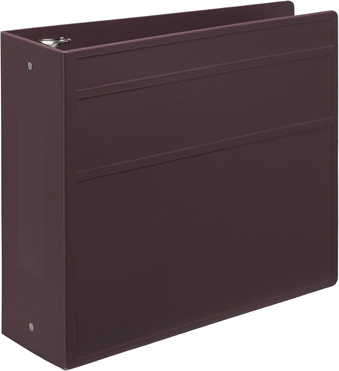 Carstens 4-Inch Heavy Duty 3-Ring Binder - Side Opening, Plum, Durable Plastic, Precision No-Gap Rings, Waterproof Cover, No Pockets, Holds 600 Letter Sheets, BPA-Free Made in USA (1841-3R)