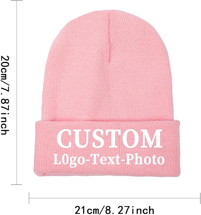 Custom Beanie for Men Women Bulk Custom Winter Hat Beanies with Logo Text Image Personalized Knit Hats Gifts for Business