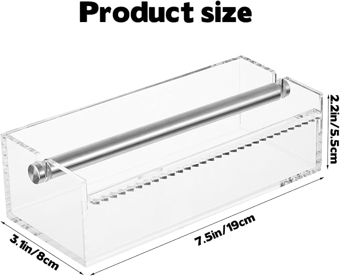 Rainmae Acrylic Washi Tape Dispenser Washi Tape Organizer Sticker Roll Cutter Masking Tape Storage Dispenser,Tape Cutter,Tape Roll Holder for Office Home School (Not Include Tape)