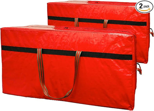 Heavy Duty Waterproof Christmas Tree Storage Bag- 7.5FT/6FT Waterproof Tearproof with 4 Handles Easy to Transport- Red 2 Pack