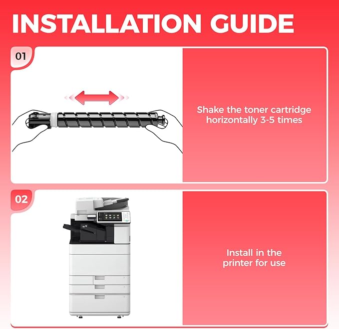 GPR55 GPR-55 High Yield Toner Cartridges Set 4-Pack Replacement for Canon GPR55 GPR-55 Toner Compatible for Canon imagerunner Advance C5535i C5540i C5550i C5560i Printers Ink Black Cyan Magenta Yellow