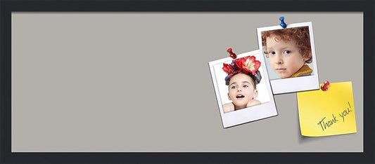 PinPix 30x12 Inch Cork Bulletin Board. This Decorative Framed Pin Board Comes with Dark Stone Design and a Satin Black Frame. Ideal for Home Office Decor or Message Board (PinPix-1808)