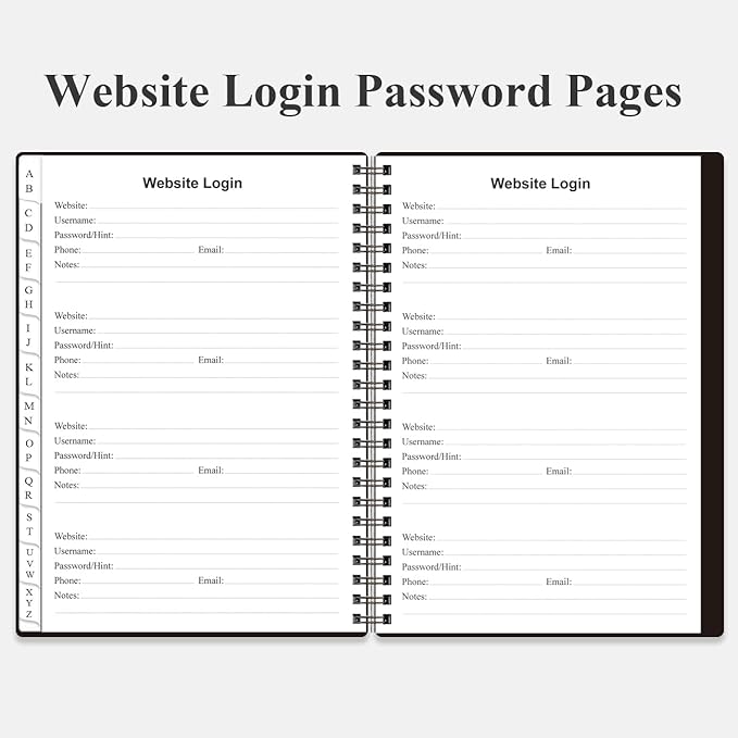 Address Book with Alphabetical Tabs - A5 Telephone & Address Book with Address Contacts, Special Date, Phone, Birthday & Internet Login Password for Home and Office, 6.2" x 8.5", Black