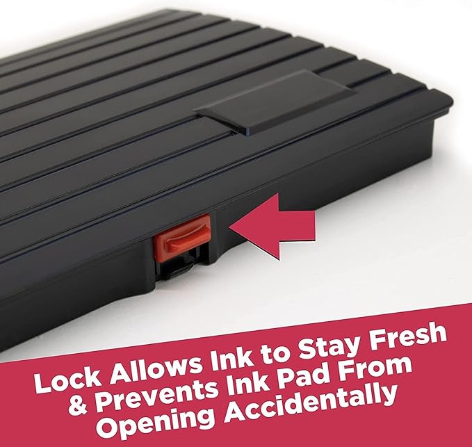 Large Premium Magenta Purple Ink Stamp Pad - 5" by 7" - Quality Felt Pad - Case with Closing snap