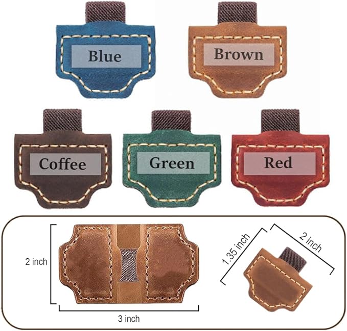 Custom Bookmark with Pen Holder with 26 Letters Personalized Magnetic Leather Book Mark, Customized Name Book Marker Clip with Initial for Men Women, Gifts for Book Lovers, Readers, (Blue, A)