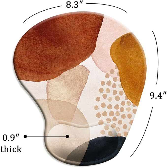 DOOKE Ergonomic Mouse Pad with Wrist Support and Coaster,Mouse Pads with Non-Slip PU Base for Home Office Working Studying Easy Typing & Pain Relief Aesthetic Art