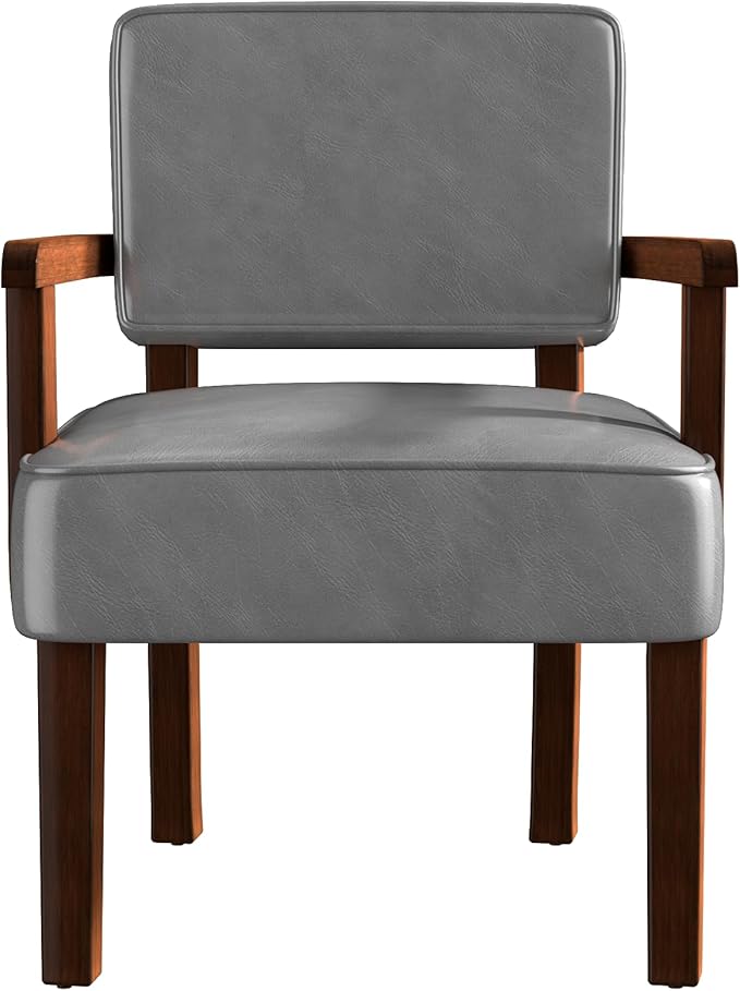 PU Leather Accent Chair, Oversized Living Room Chairs with Soft Seat and Armrests, Armchair for Bedroom, Dinning, Reading, Waiting Rooms