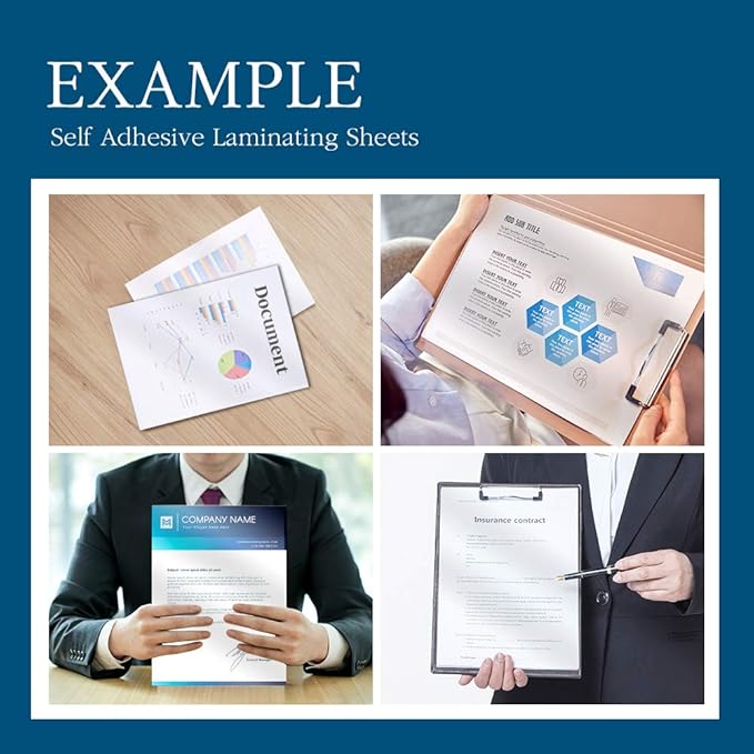 Self Stick Laminating Sheets 8.5 x 11 Inches, 4mil, Pack of 100, No Heat, No Machine, Peel and Stick Laminating Sheets, Self Adhesive Contact Paper, Self Sealing Clear Vinyl Stickers by VIOLLETO