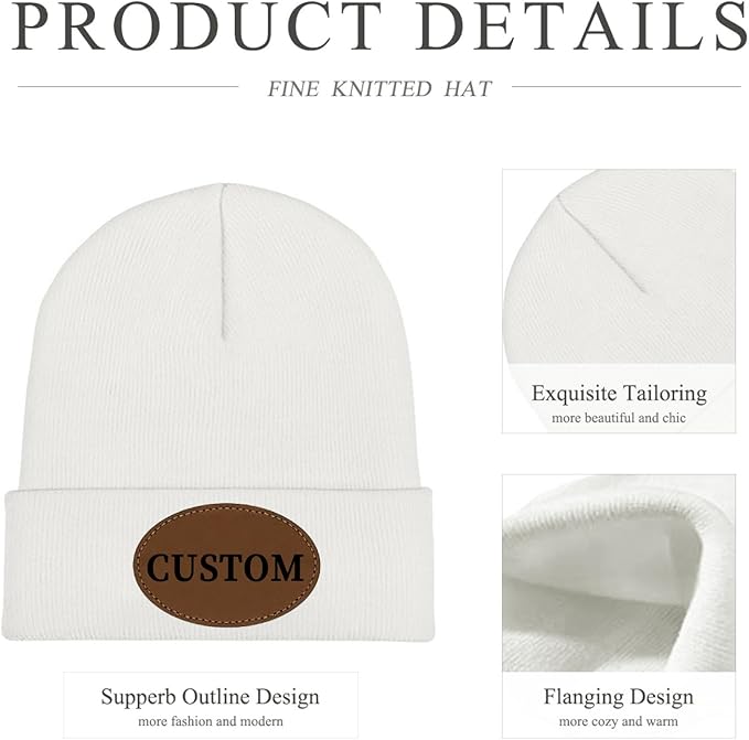 Custom Beanie for Men Women Bulk Custom Winter Hat Beanies with Logo Text Image Personalized Knit Hats Gifts for Business