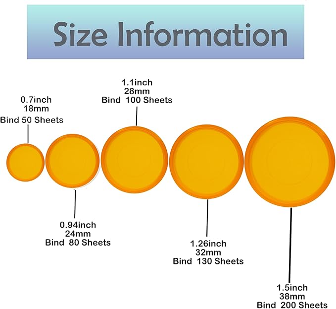 100pcs Discbound Notebook Discs DIY Planner Accessories fits for Tul,Levenger,Arc,Happy Planner,Talia(Transparent Orange,1.1inch/28mm)